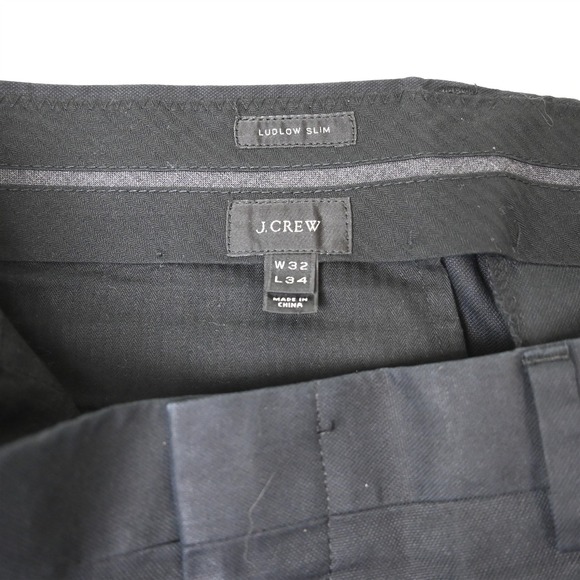 JCrew 32x32 Black Carpini Italy A0493 Ludlow Slim Dress Mens Pants - Picture 3 of 9